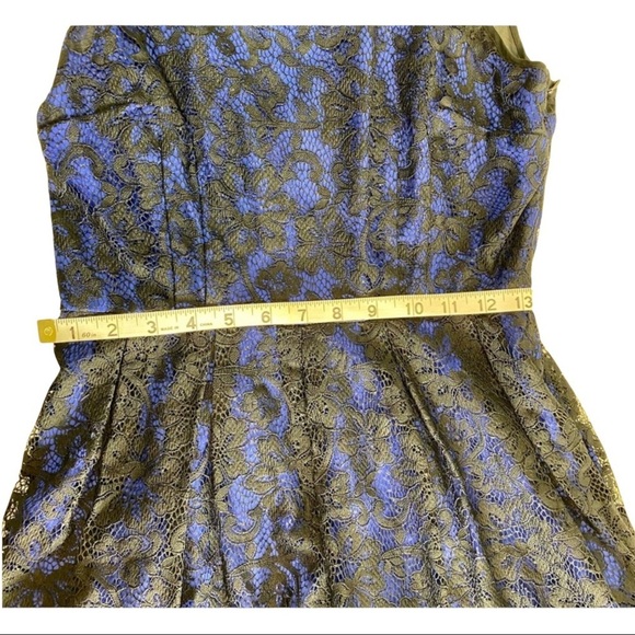 Moulinette Soeurs Blue Black Lace Overlay Dress 1/2 Zip in Back Women’s Dress 4 - Picture 6 of 13